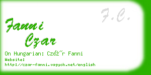 fanni czar business card